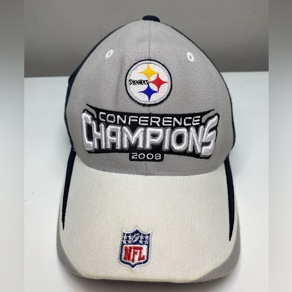Pittsburgh Steelers Cap Hat Reebok NFL 2008 Conference Champions Strapback